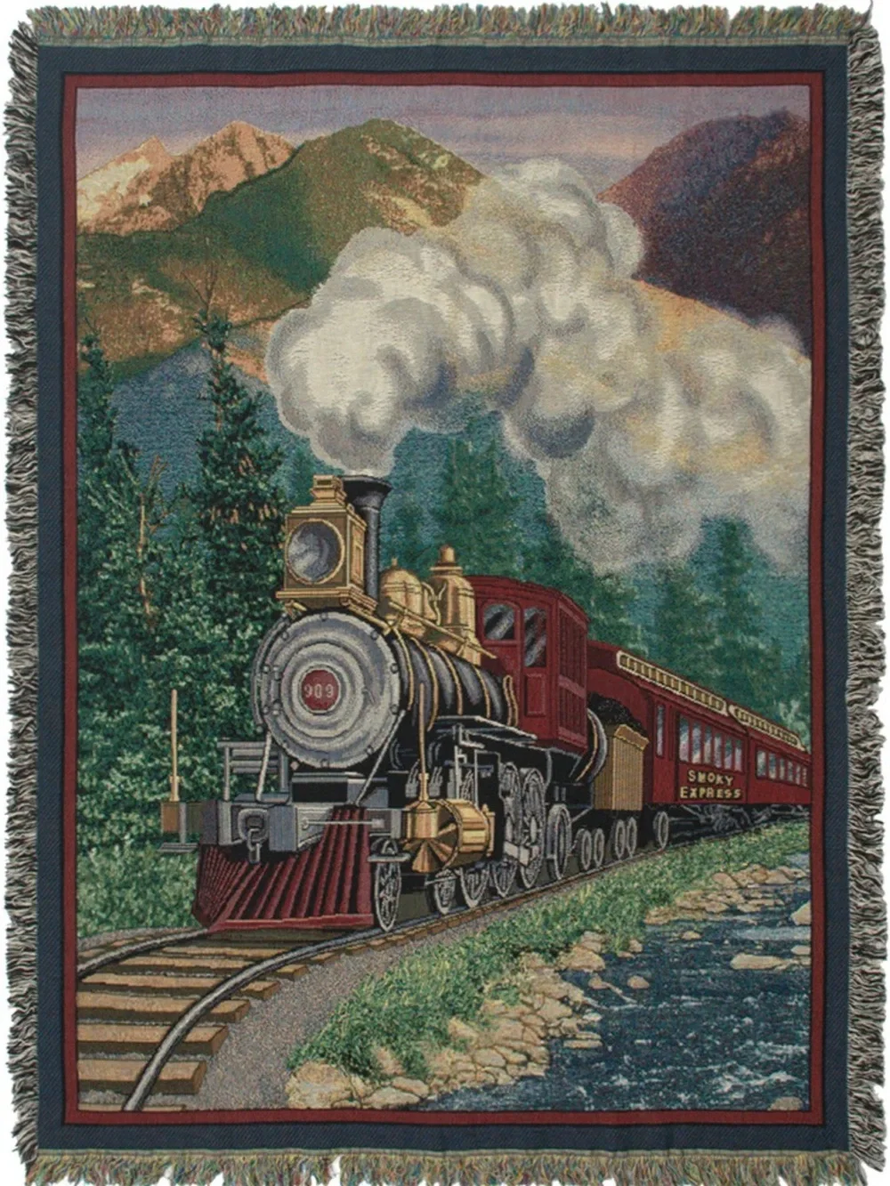 Express Smoky Express Multicolor Tapestry Afghan Throw